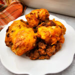 sloppy Joe casserole with biscuits